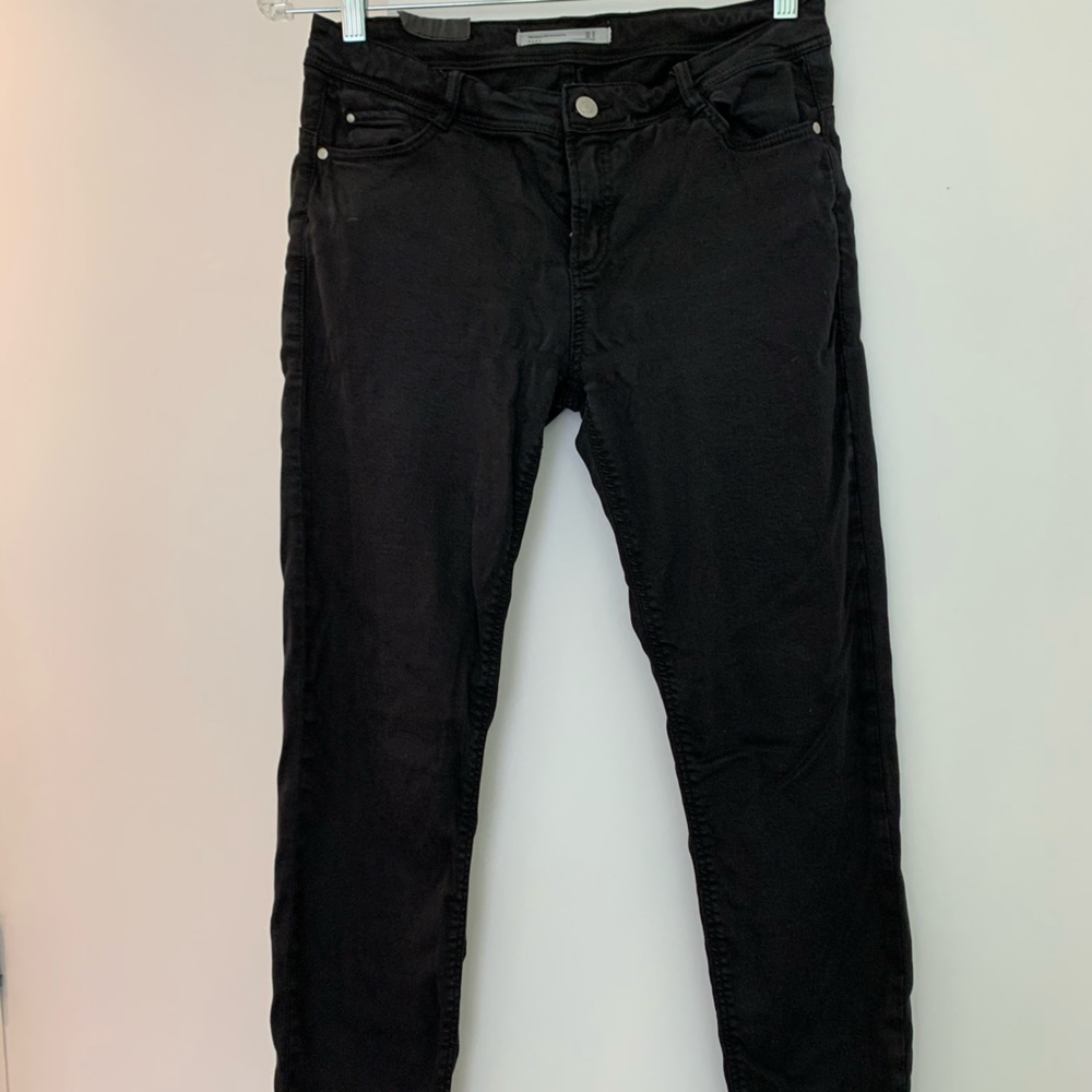 Zara skinny ankle cropped black pants
